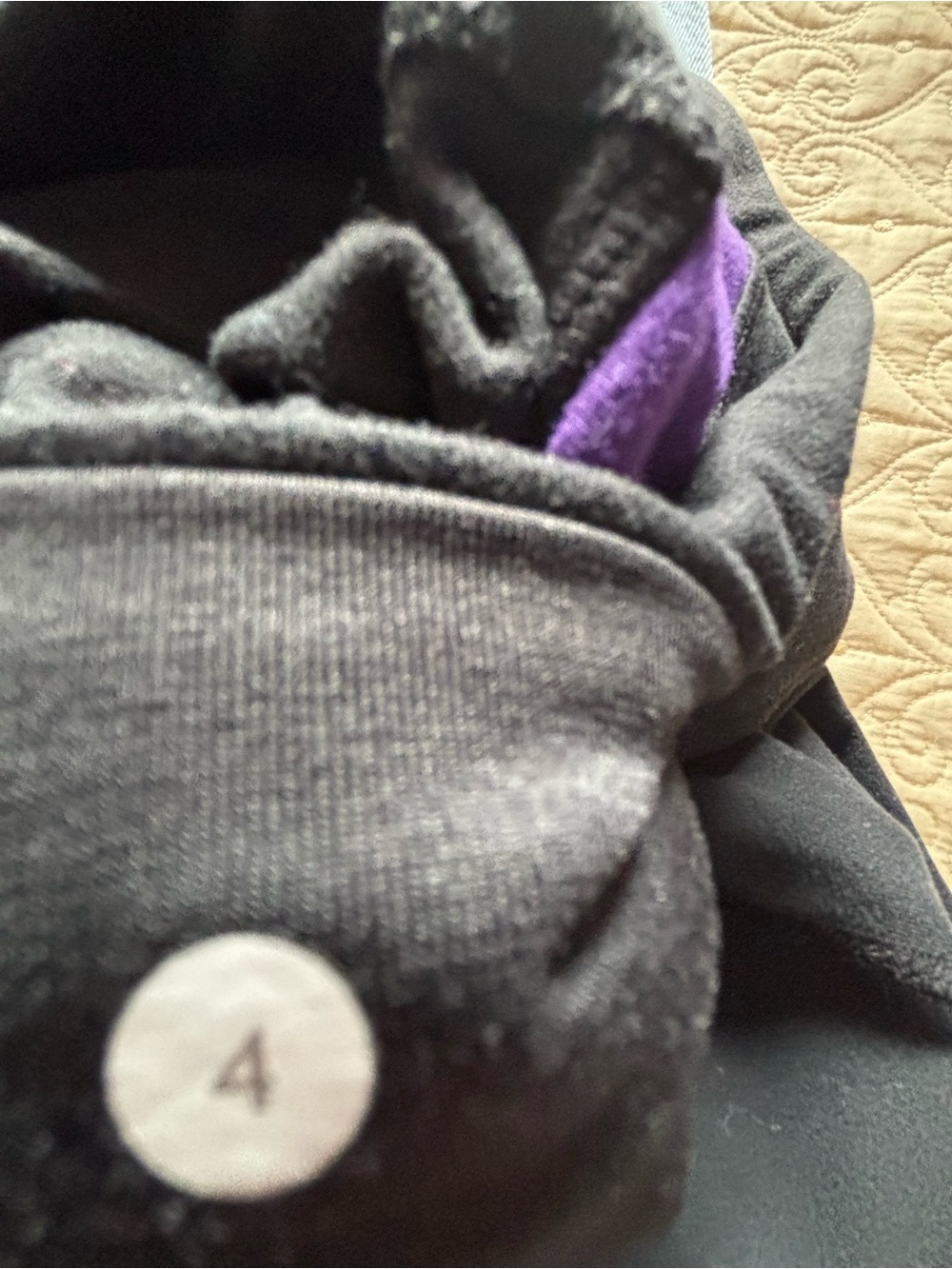 lululemon athletica Black Leggings with Purple Lining